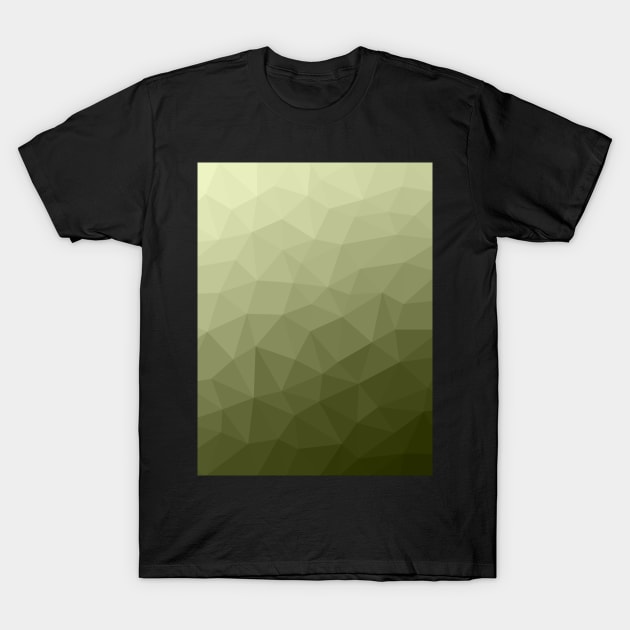 Army green gradient geometric mesh pattern triangles ombre lighter version T-Shirt by PLdesign